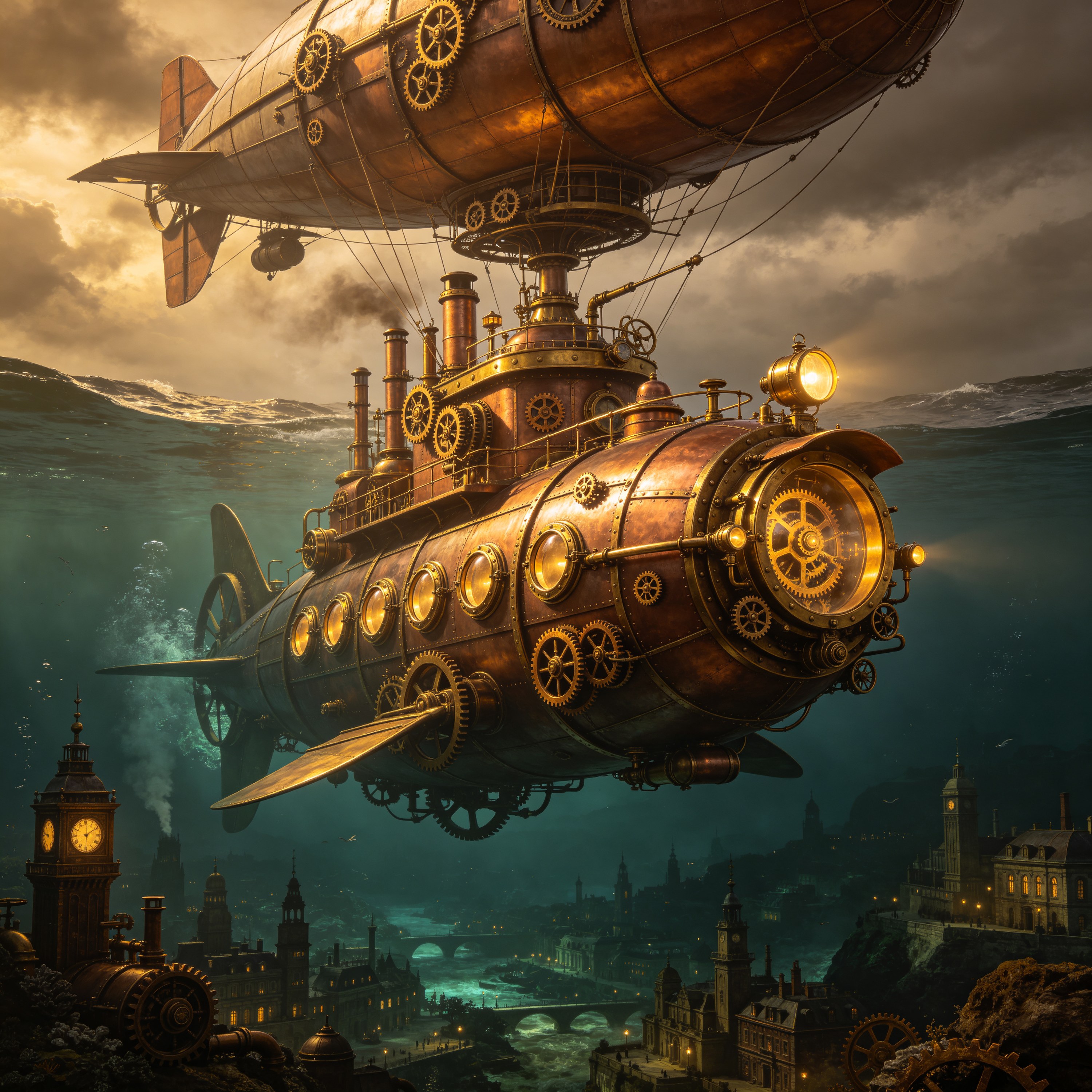 a steampunk submarin