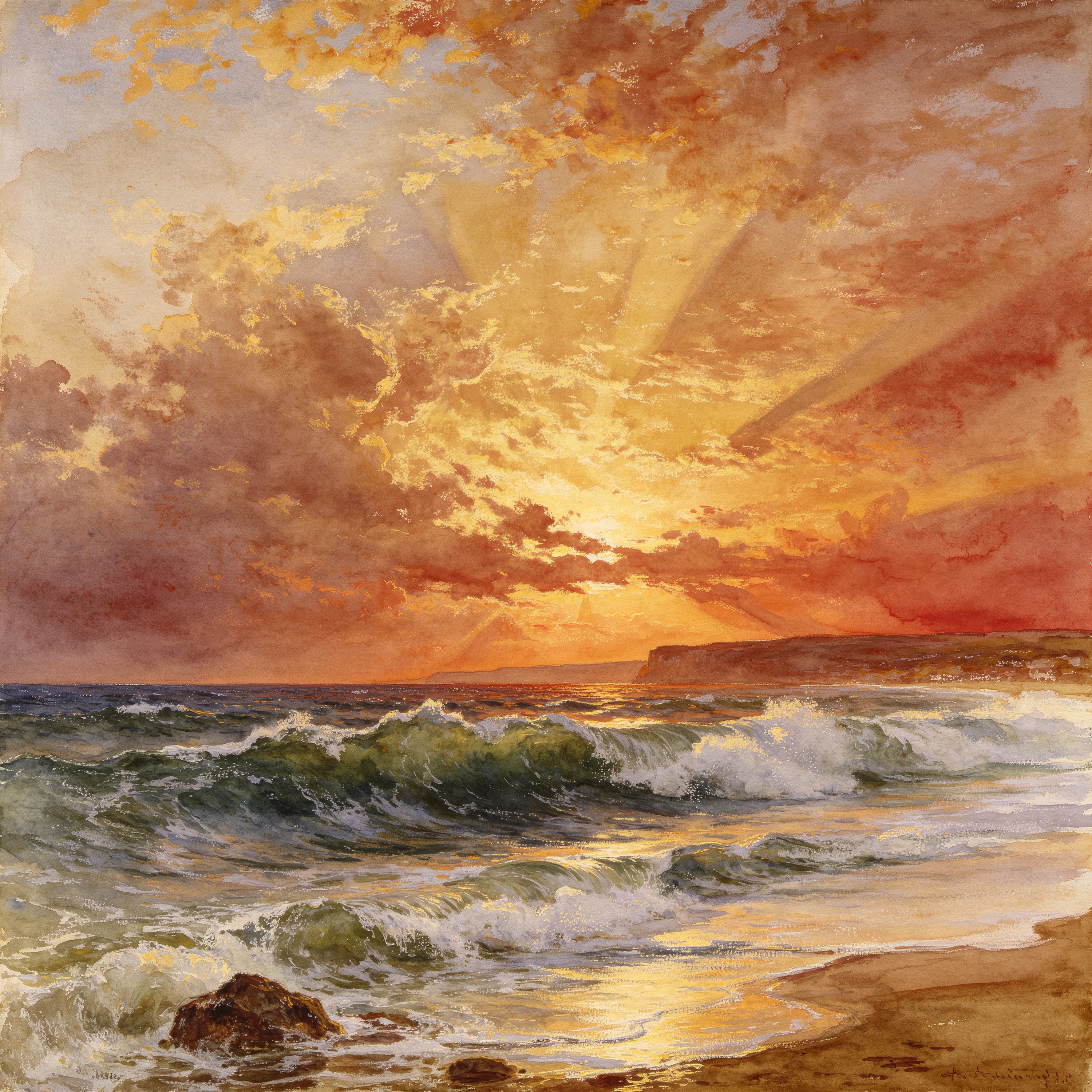watercolor seascape