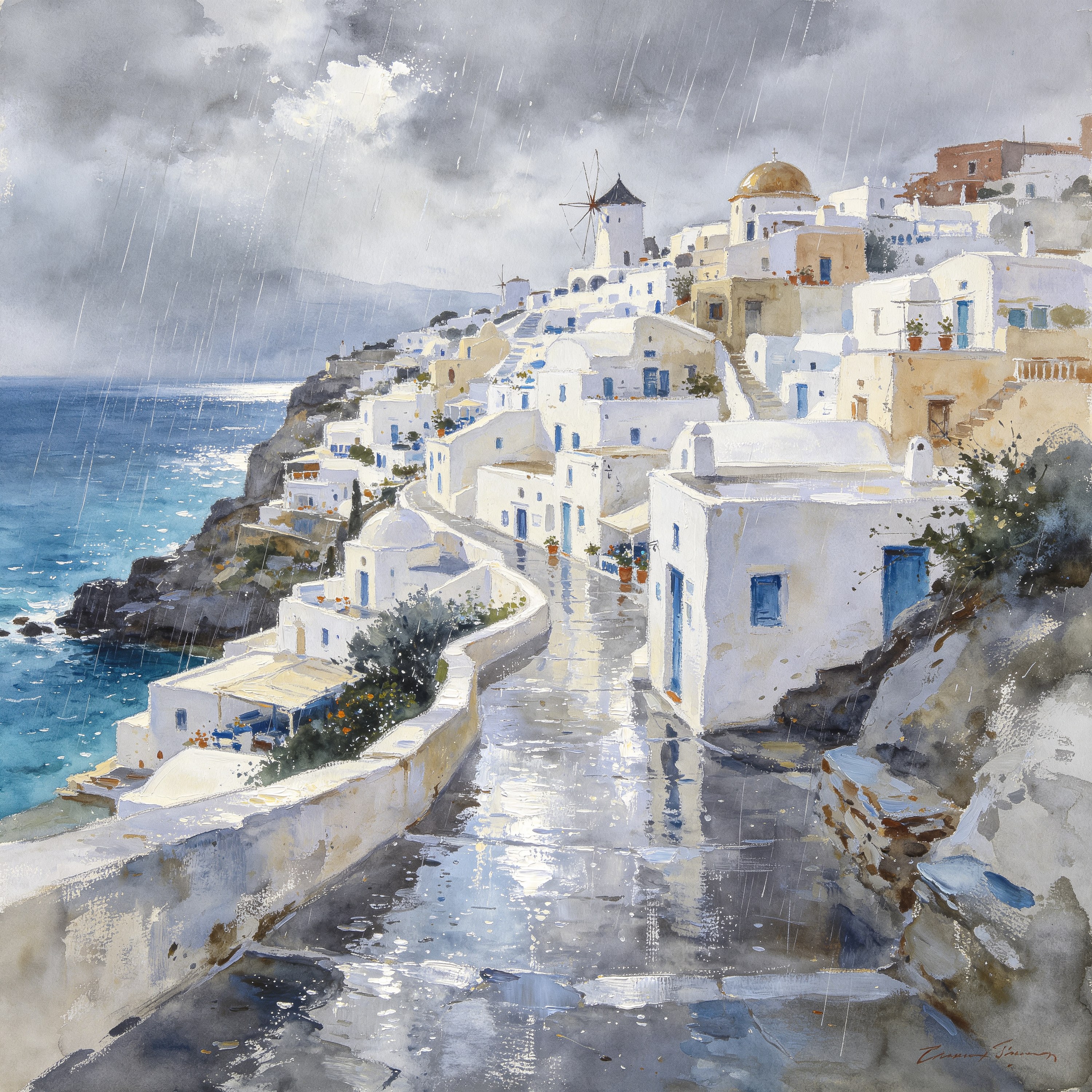loose watercolor of