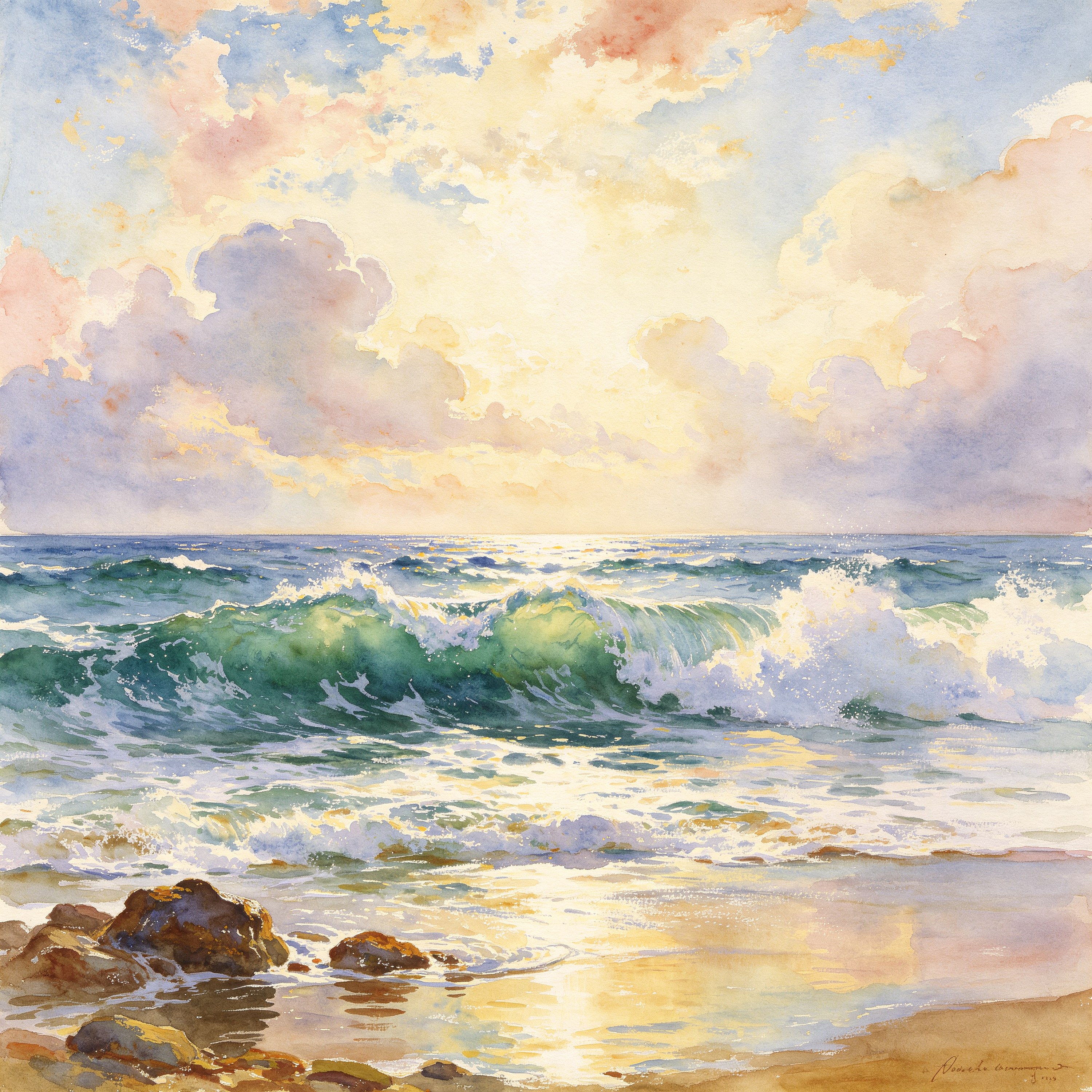 watercolor seascape