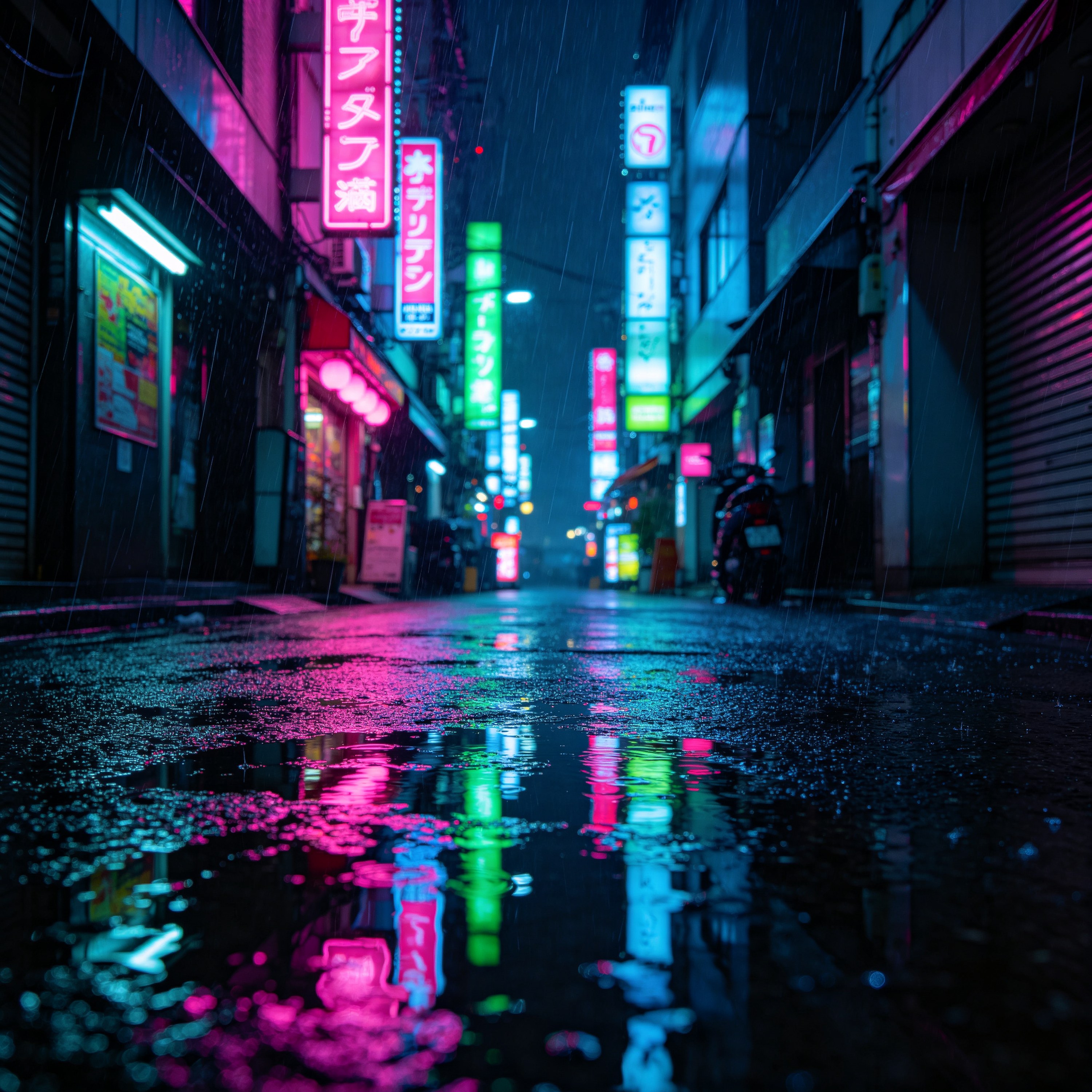 rain-soaked Tokyo st