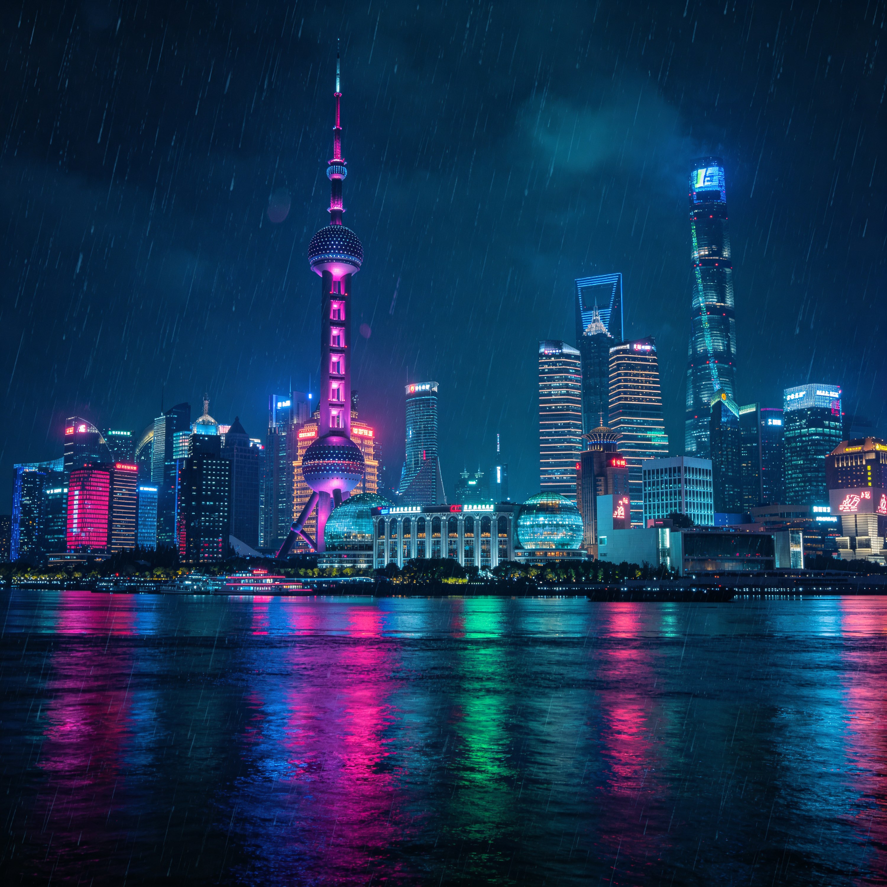 Shanghai skyline at