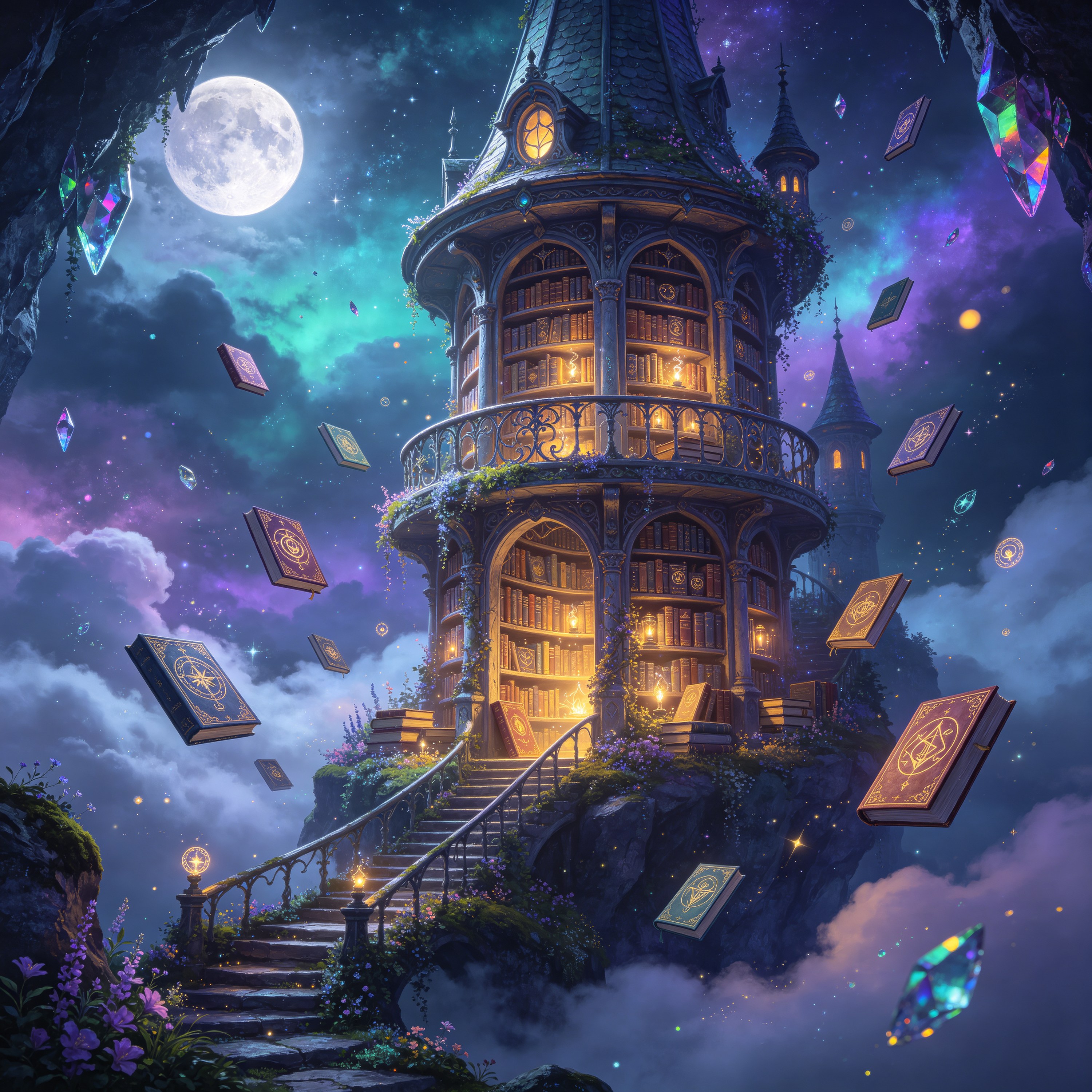 a magical library