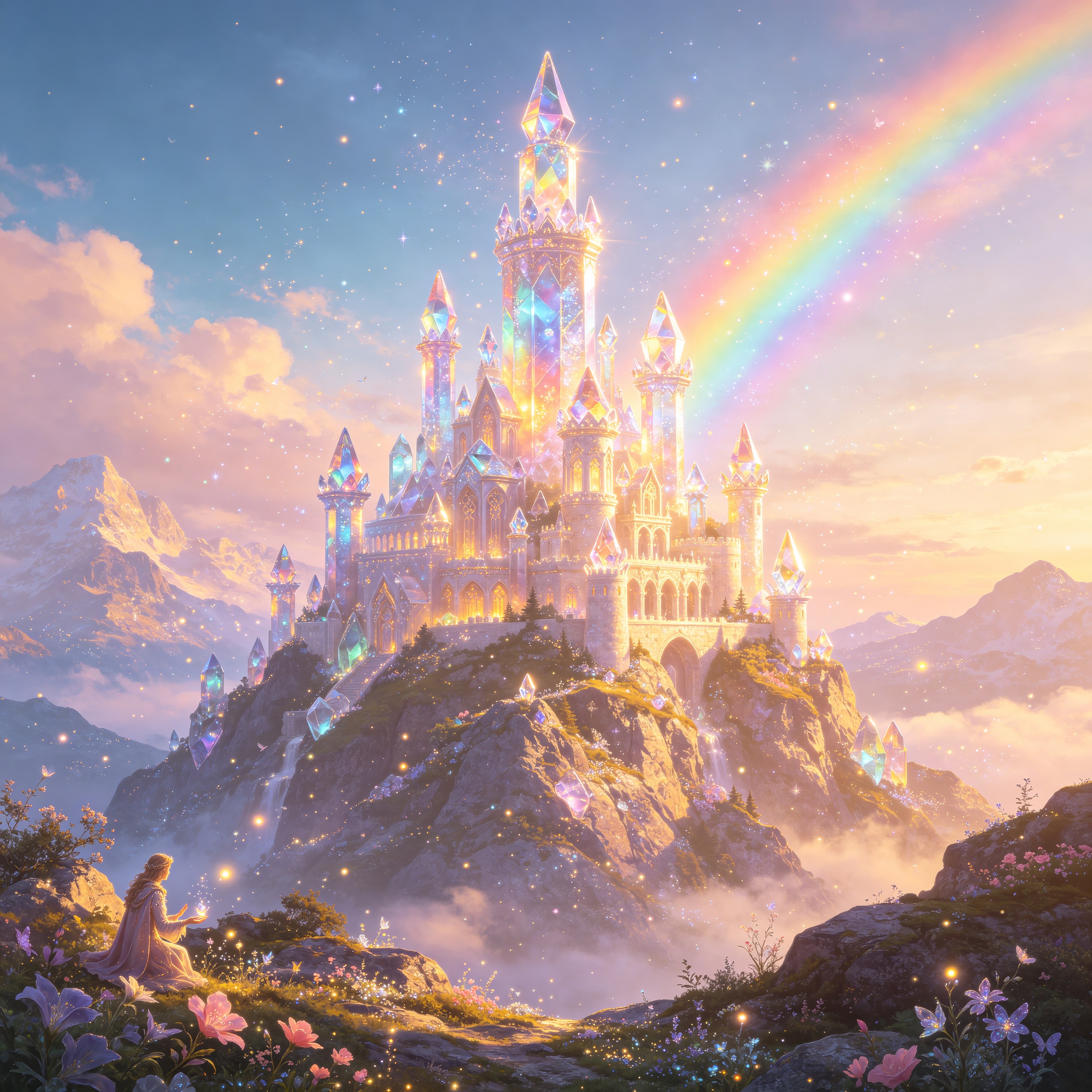 a crystal castle on