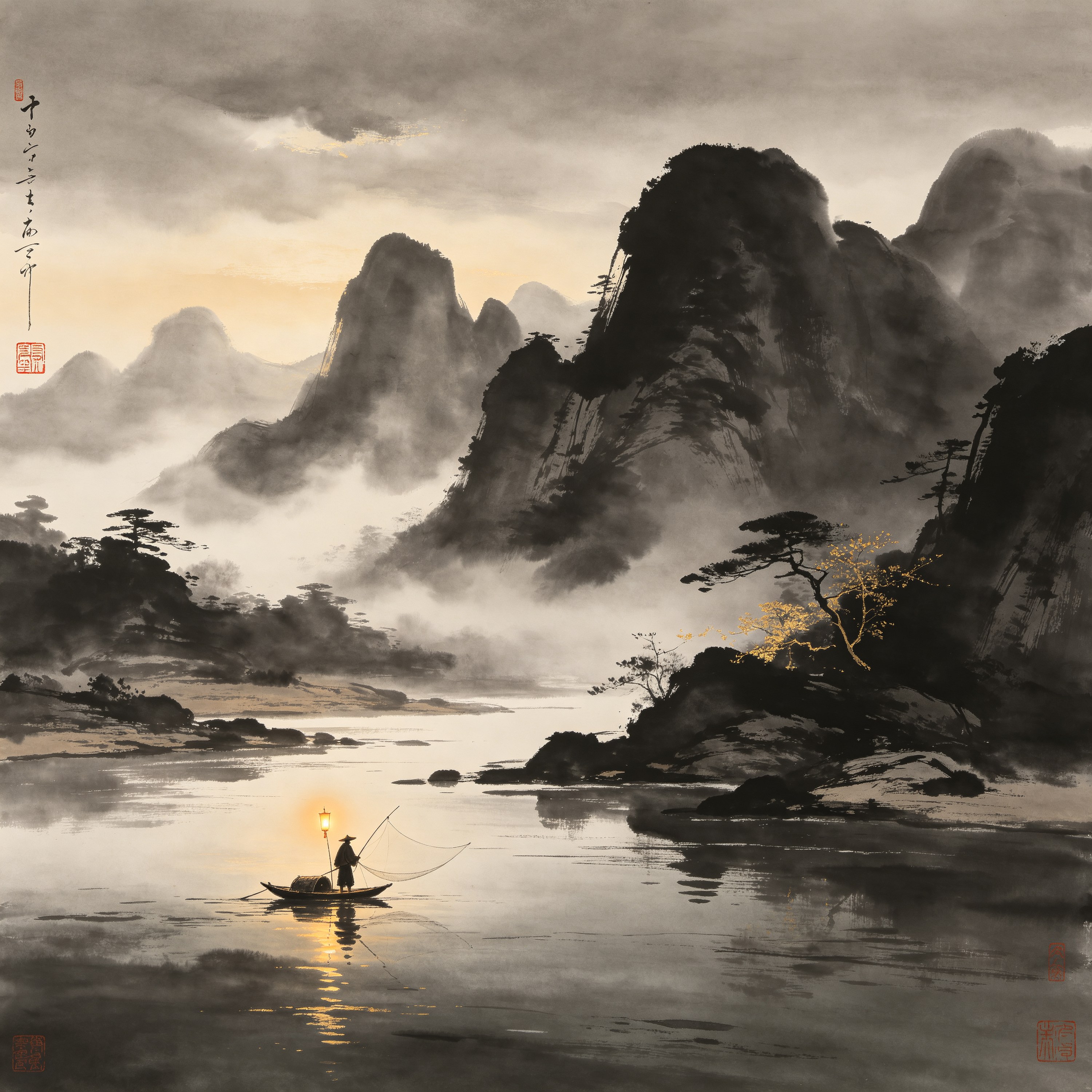 Chinese ink wash pai