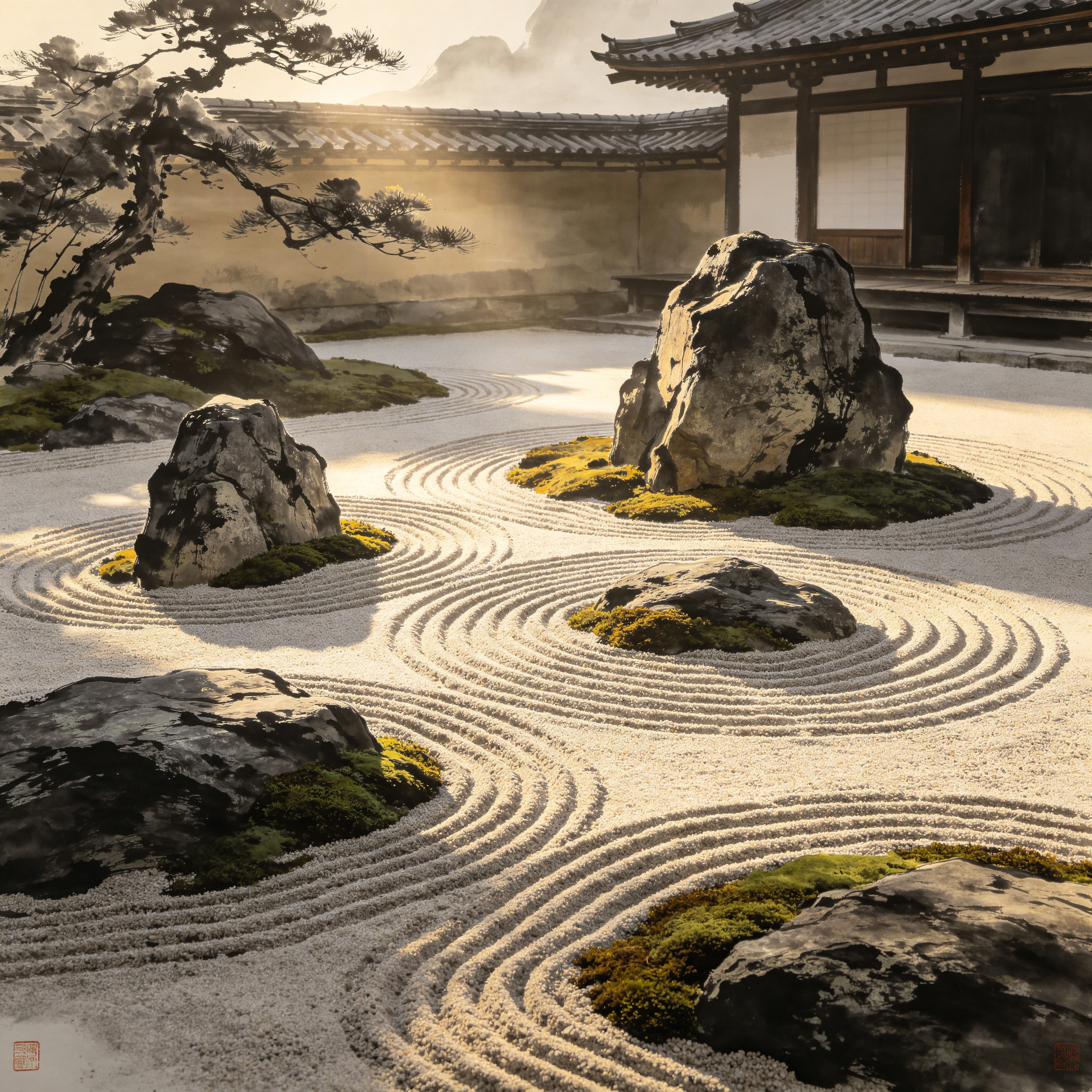 a zen rock garden