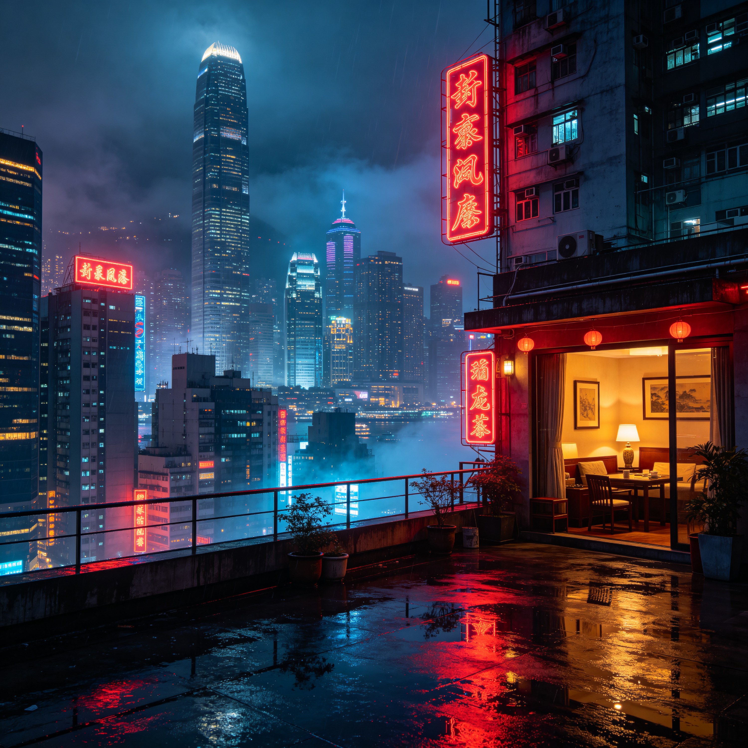 rooftop-view-sprawling-city-smog-lights-825