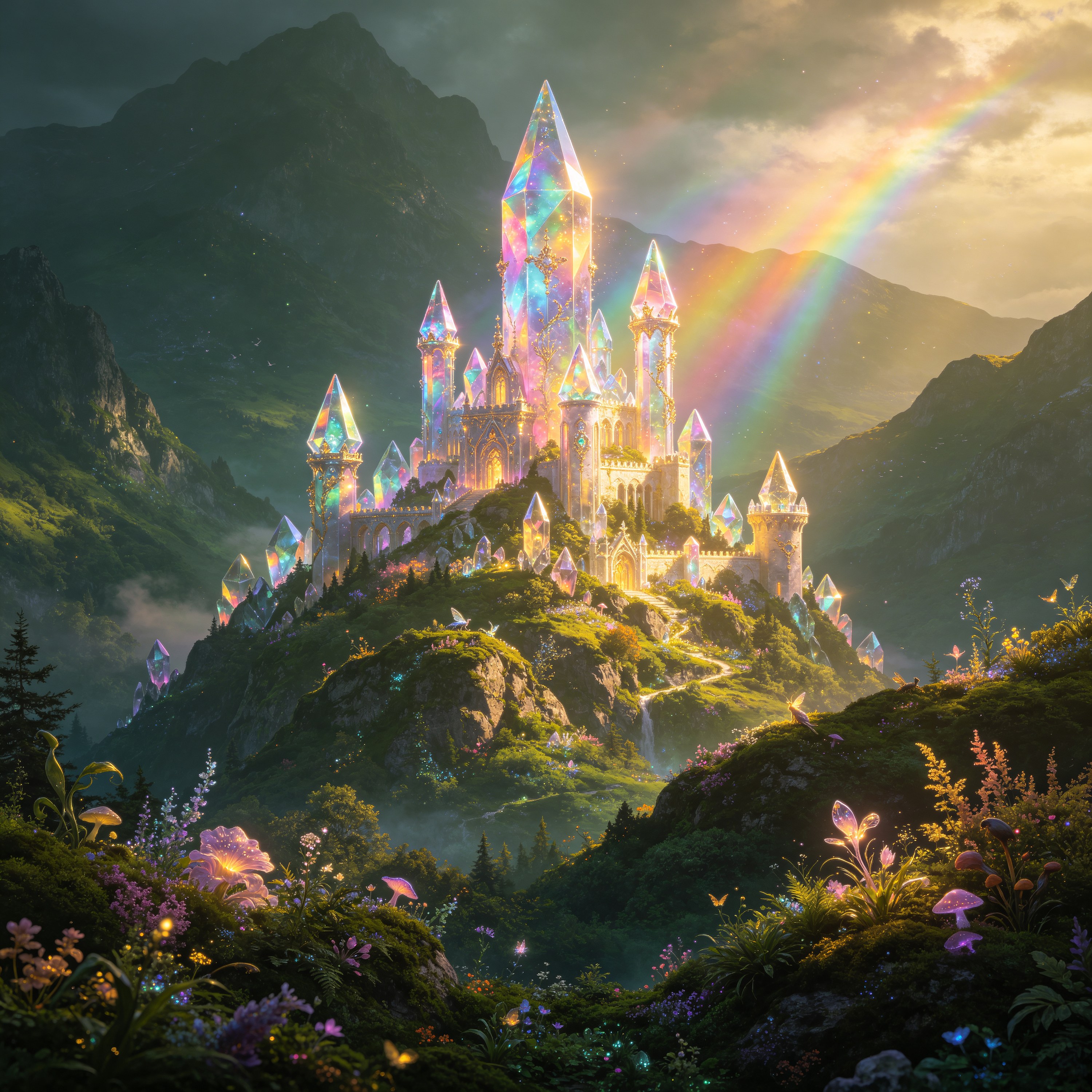 crystal-castle-mountain-peak-towers-rainbow-868