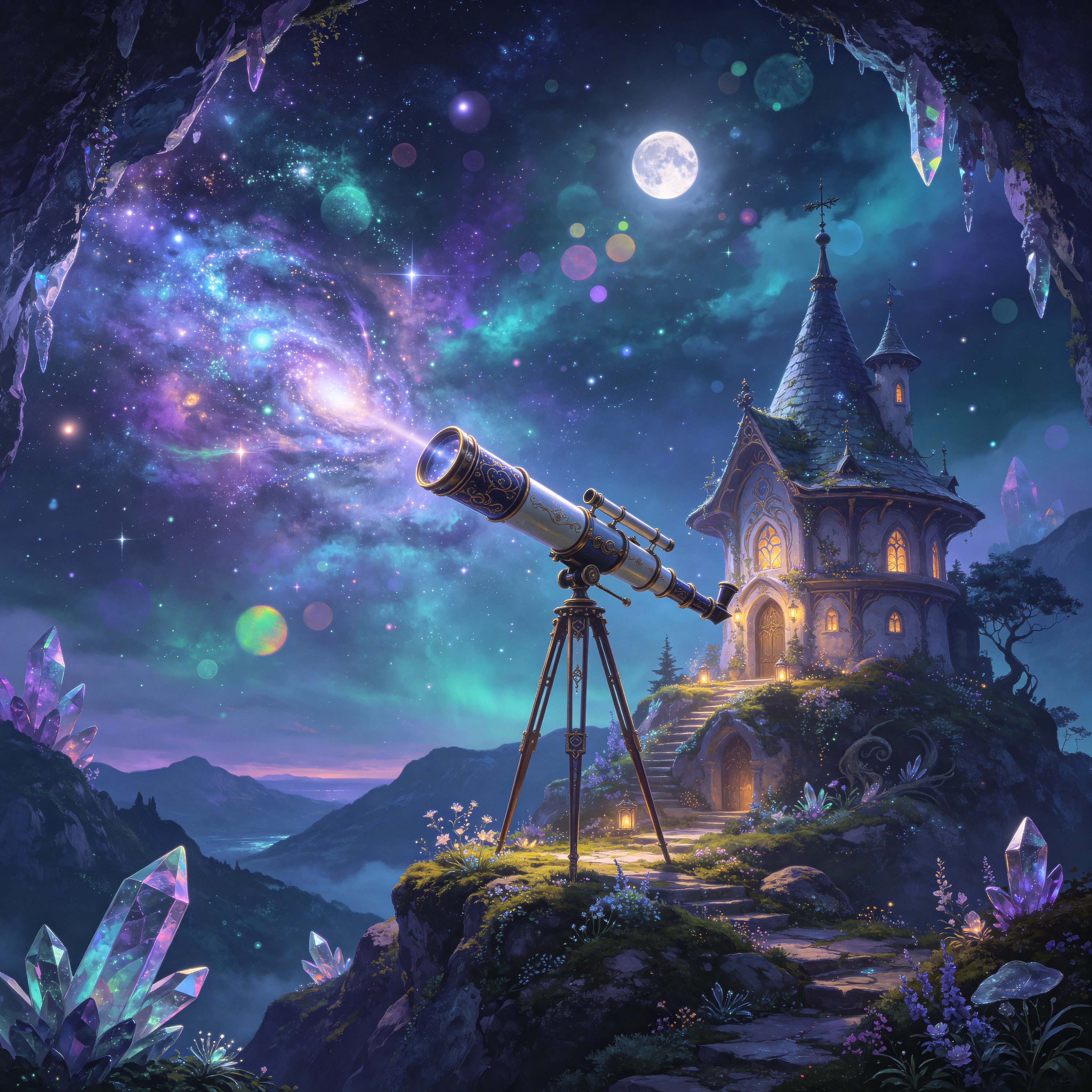 mystical-observatory-mountain-telescope-galaxy-magic-875