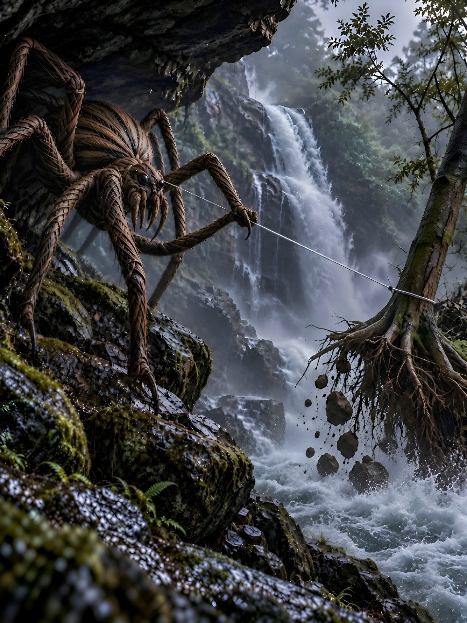 Jorogumo at the Waterfall