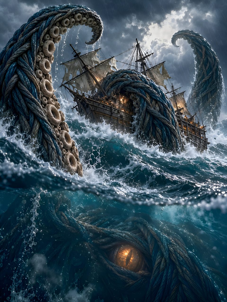 Kraken Rising from the Deep